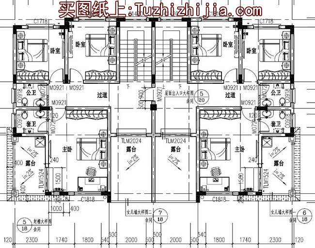 兄弟三层双拼房屋设计图，带效果图，户型好