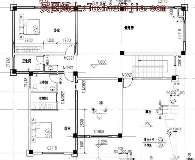 大平方大面积别墅设计方案图，楼中楼客厅中空