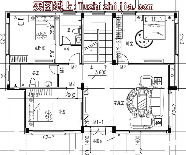 带车库徽派风格三层别墅房屋设计图，新农村住宅设计推荐