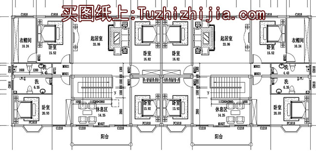 带底商商铺三层双拼房屋别墅设计图，外观精致、美观