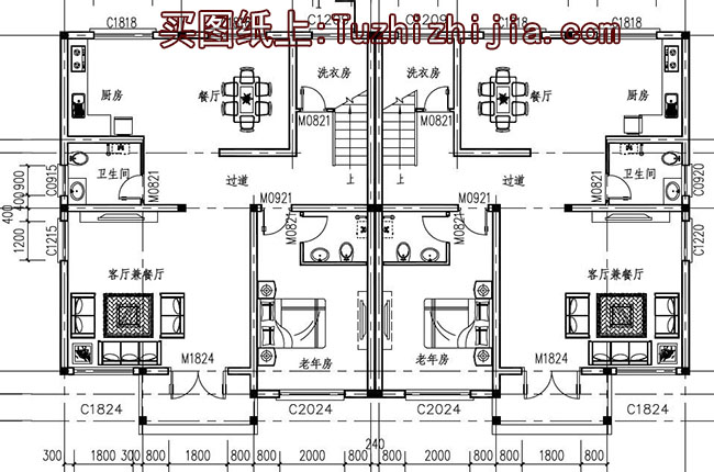 经典三层双拼楼房设计图，经典外观，经典户型