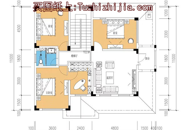 125平两层别墅房屋设计图，带普通和复式两个户型