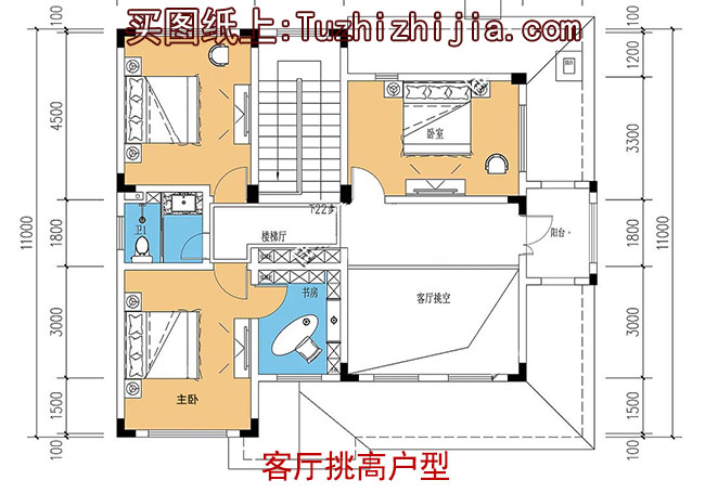 125平两层别墅房屋设计图，带普通和复式两个户型