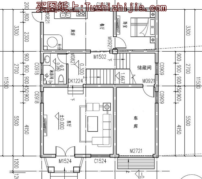 105平左右四层别墅房屋设计图，含外观效果图