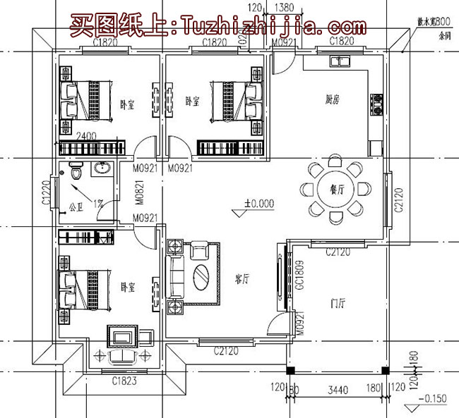 现代一层（带闷顶）别墅住宅设计图，外观现代时尚