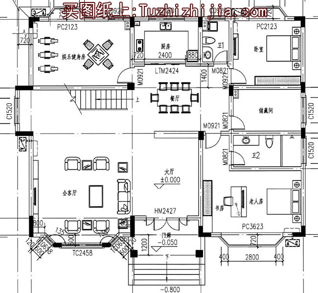 210平方米农村二层房屋建筑图纸及效果图