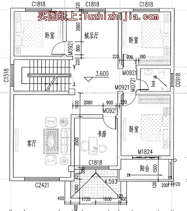 130平左右三层楼房设计图，新农村住宅自建推荐