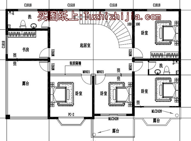 农村四间两层别墅房屋设计图，含外观图片