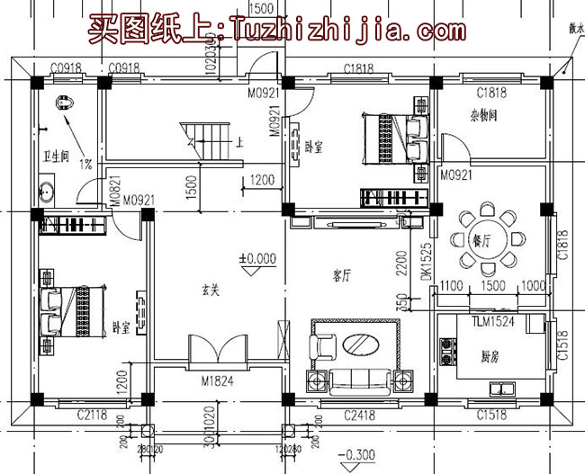 农村160平四间两层楼房设计图，全套施工图+外观效果图片