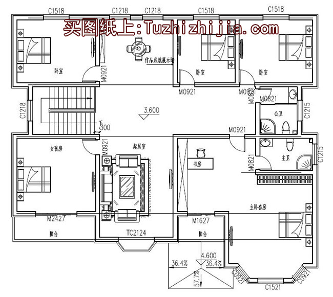 四间两层别墅房屋设计图，外观效果图好看