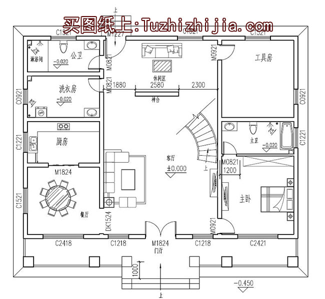 农村三间四层别墅房屋设计图，含外观效果图片