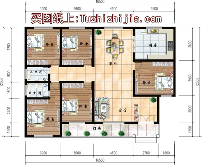 农村200平一层别墅房屋设计图，外观图片时尚、漂亮