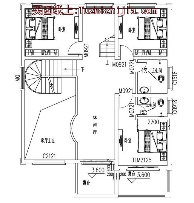 农村三层复式自建楼房设计图，外观图大气