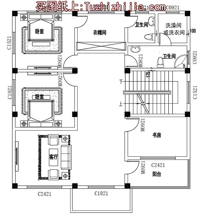 12x12农村三层别墅设计图，自建房屋推荐户型