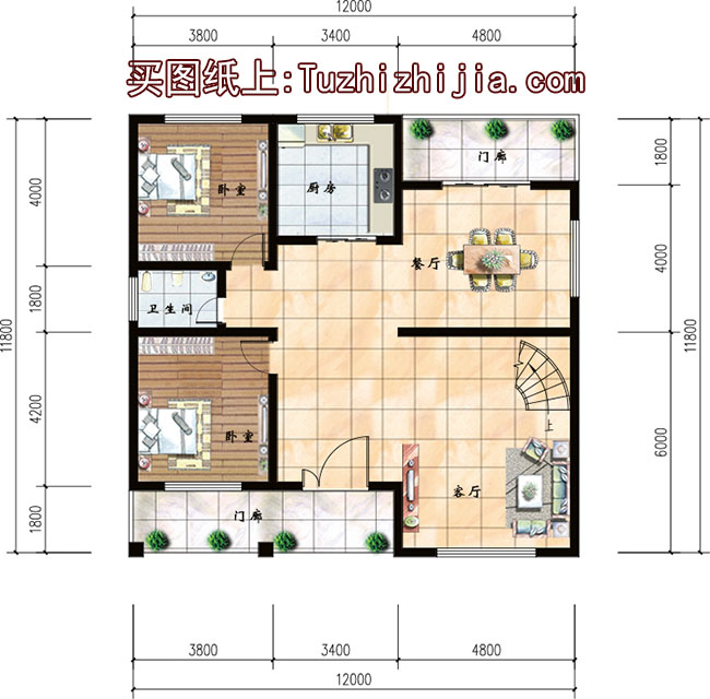 二层新农村自建房设计图，带外观效果图