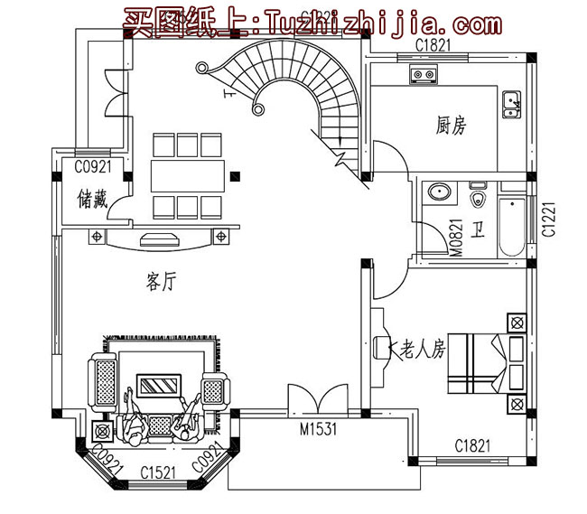 135平乡村三层复式楼房设计图，自建房推荐