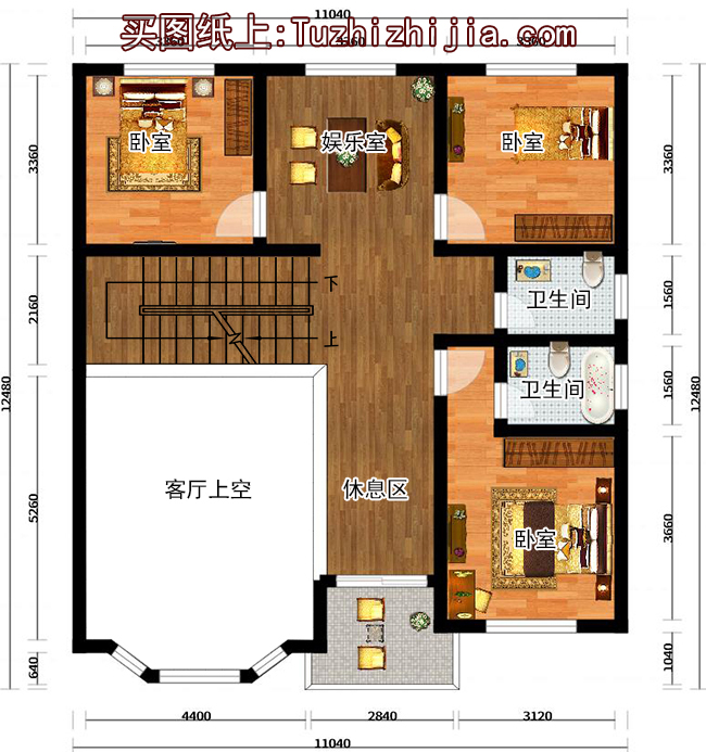 农村二层小洋楼设计图，带外观效果图，外观新颖，漂亮