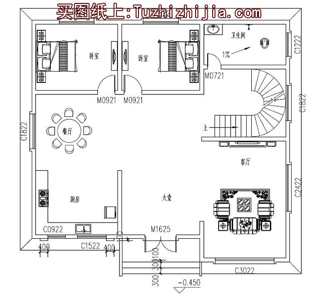 两层三间农村房屋设计图，新农村住宅方案推荐