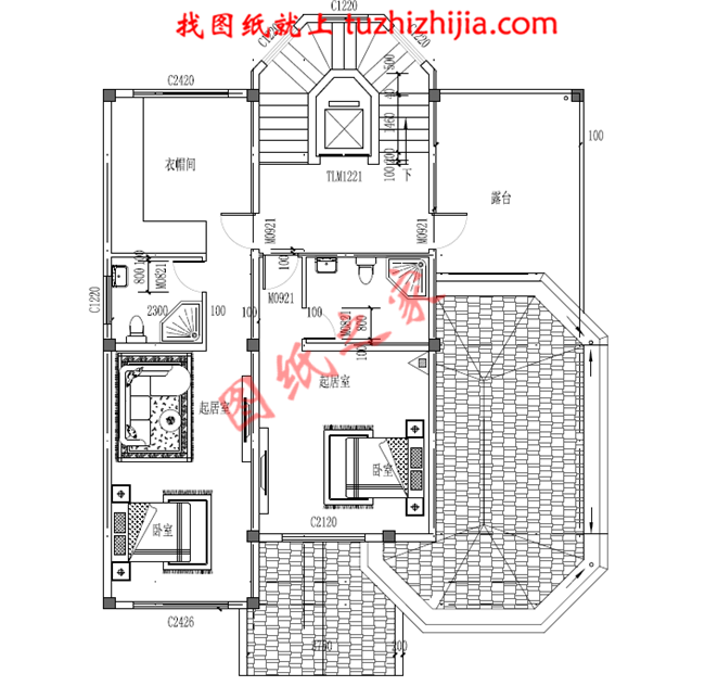 2018年新款二层半农村自建小别墅设计图纸，占地150平方米