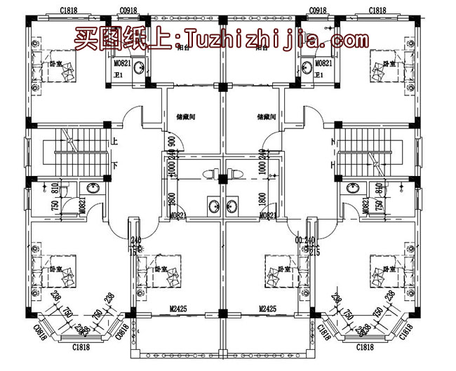 高端大气三层双拼自建房设计图，外观漂亮，240平左右