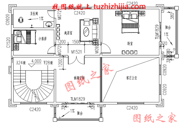 农村四层楼房设计图，占地120平方米，欧式风格，高端大气