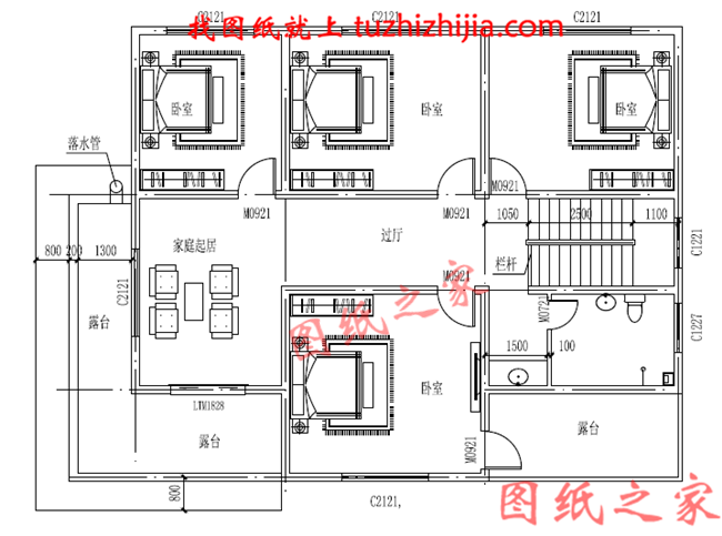 简单实用两层楼的房子设计图，13×10占地130平方米