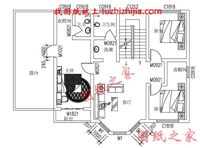 简洁大气140平方三层房子设计图，带车库