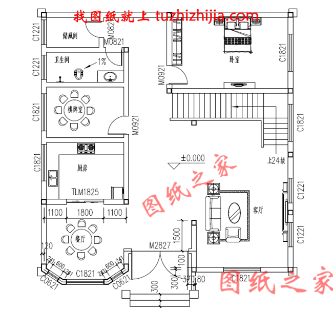 经济实用二层复式楼房设计图 ，占地150平方米，造价25万左右