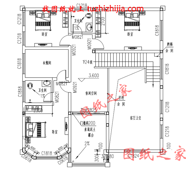 经济实用二层复式楼房设计图 ，占地150平方米，造价25万左右