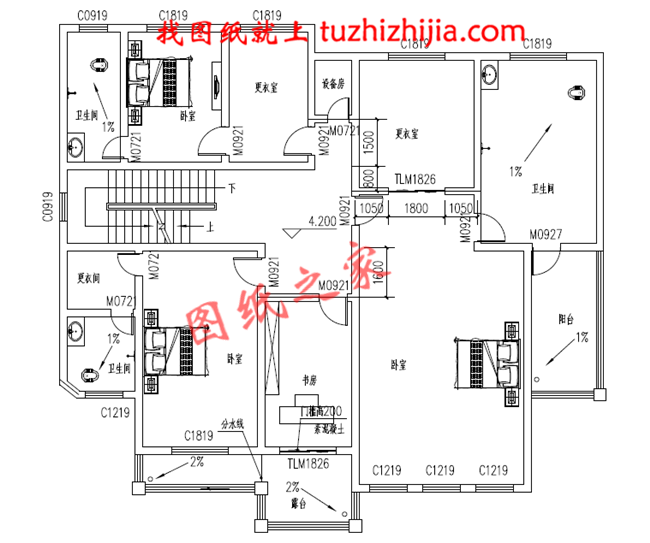 农村二层住宅楼图纸及效果图，带地下室，户型好