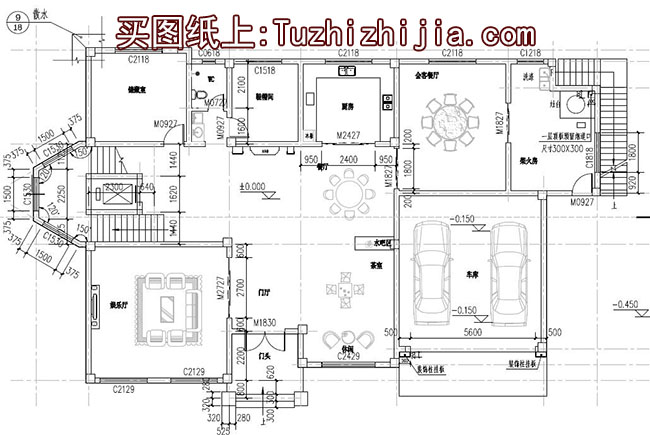 300平大户型豪华三层别墅设计图，带总统套房