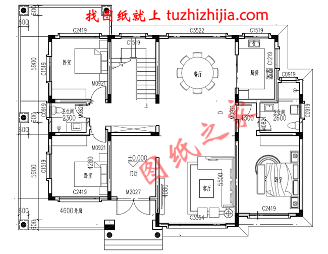 二层复式楼房设计图，平实接地气的平面布局