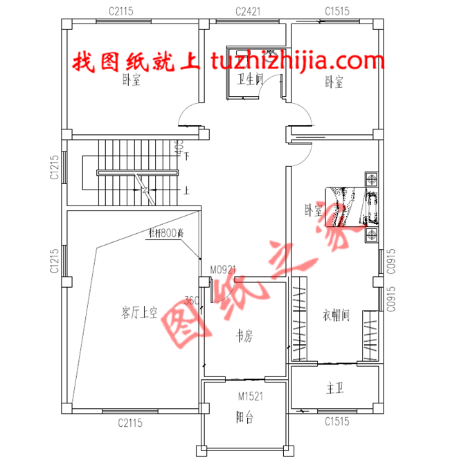 经典三层欧式造型别墅图纸，功能房丰富，挑空客厅