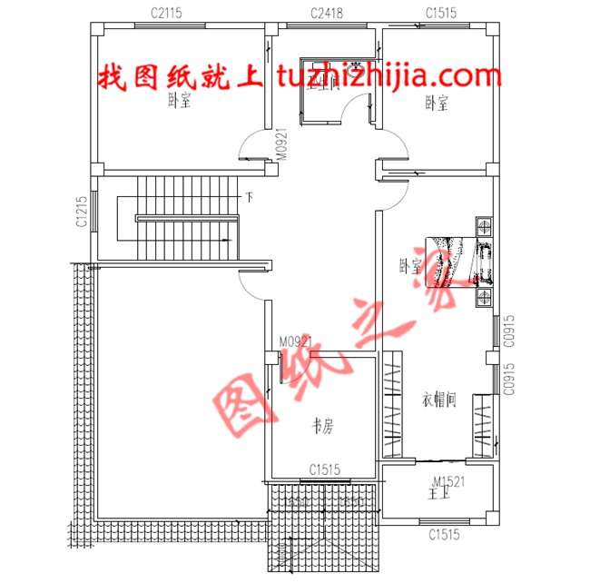 经典三层欧式造型别墅图纸，功能房丰富，挑空客厅