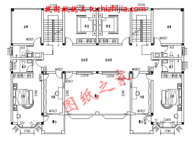 农村建房兄弟双拼三层图纸，客厅中空，户型合理