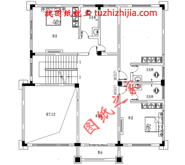 复式200平米三层楼房设计图纸，大露台带飘窗还有健身房和书房