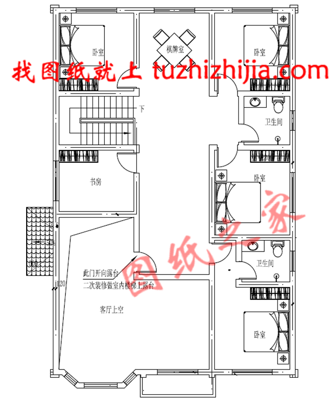 小开间大进深的二层别墅设计图纸，建在农村就是一道风景