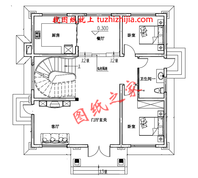 造价30万左右的三层楼房设计图，占地120平米左右