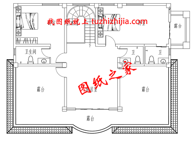 50万左右农村三层别墅设计图纸，带大露台