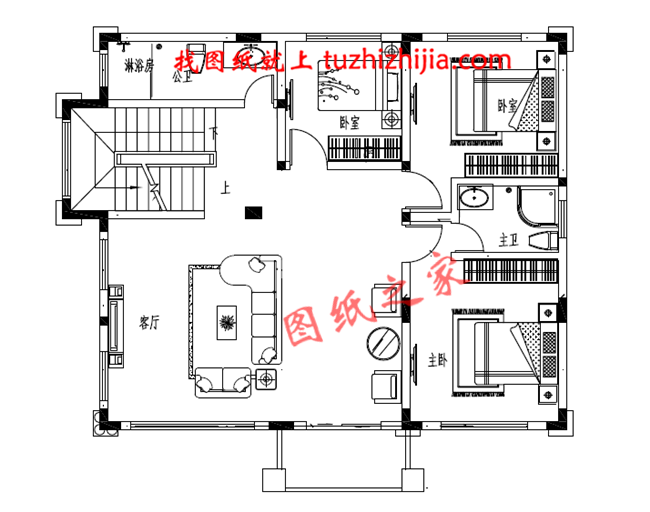 2019年新款三层别墅外观图及施工图，占地面积110平米