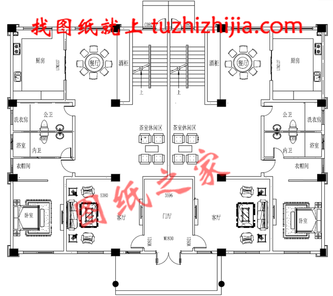 门厅共用二层欧式兄弟双拼别墅图片及施工图