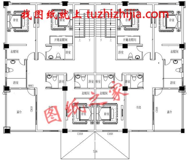 门厅共用二层欧式兄弟双拼别墅图片及施工图