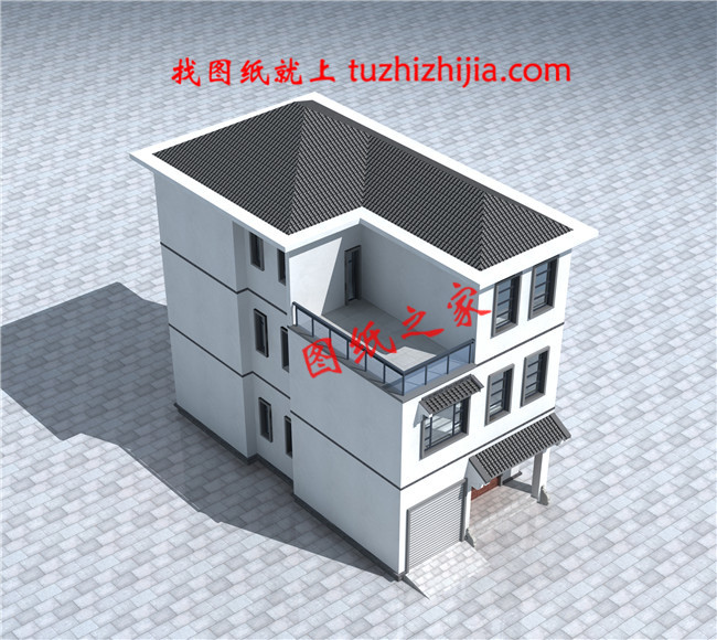 25万左右农村三层楼房新款图片及施工图，带车库，小开间大进深