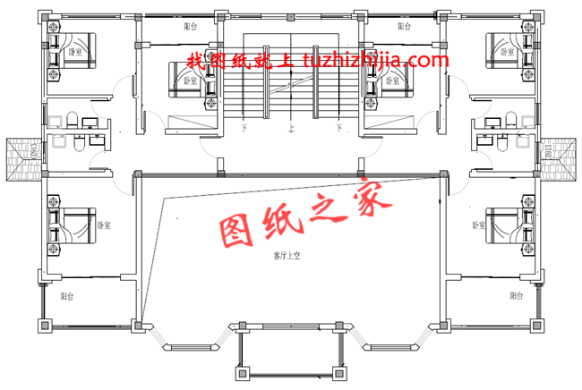 2019年独栋三层双拼别墅户型图，总占地面积300平方米左右