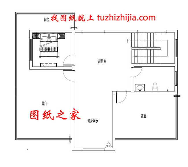 最新豪华四层别墅设计图纸，客厅中空，豪华大气