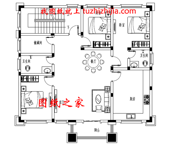 一层一户欧式三层豪华别墅，三室两厅一厨两卫一