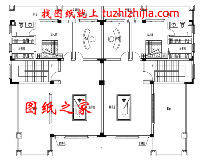 最新设计出图的三层双拼自建房图片，占地260平方米