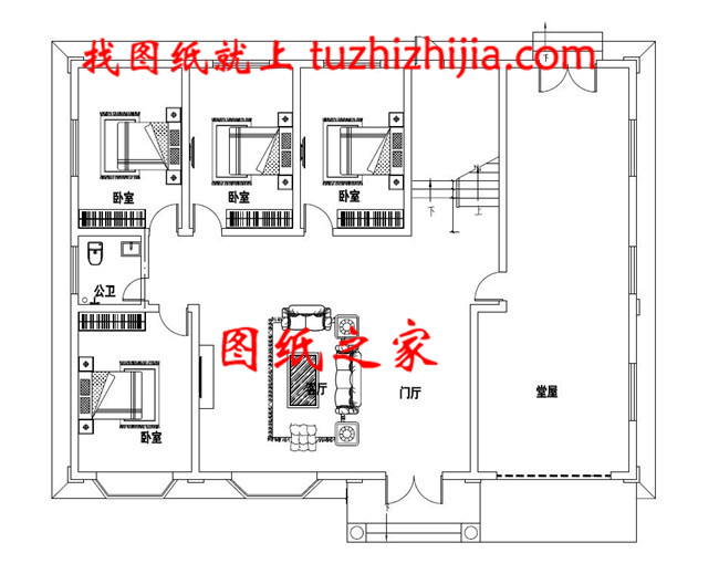 简欧风格带车库的两层农村自建房设计图