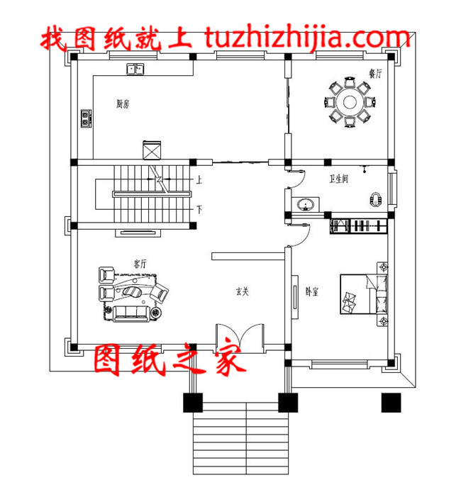 带地下室二层别墅户型设计图，占地140平左右