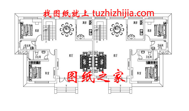 2019带健身娱乐厅三层双拼自建房